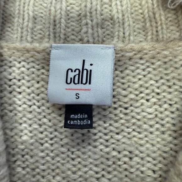 Cabi Steady Cardigan women’s Button-Up Sweater Size Small Oatmeal/Cream Preppy - Picture 3 of 10